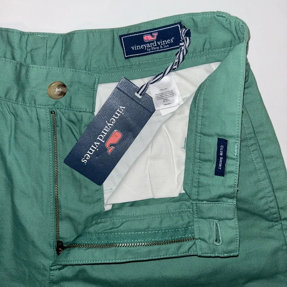 NWT Vineyard Vines Club Short men’s flat front 9” chino‎ shorts, green size 30 - Picture 3 of 9